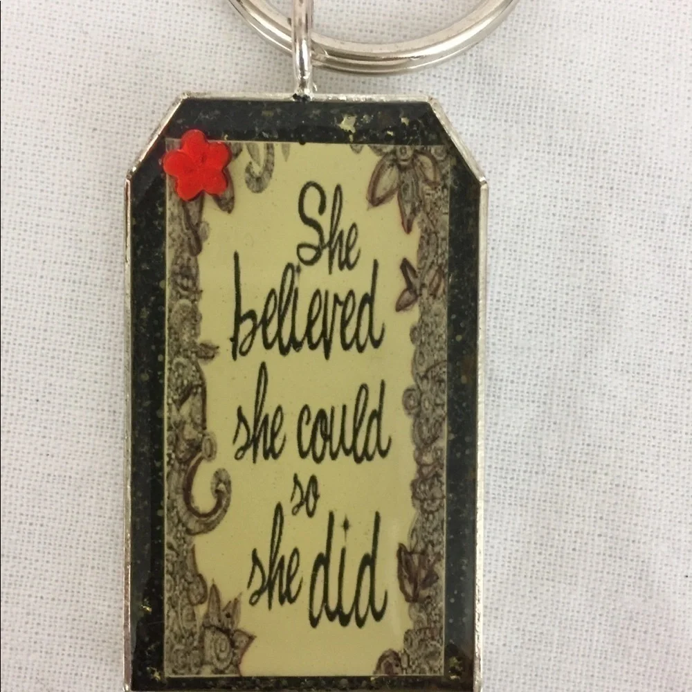 Girl Power Keychain She Believed She Could Key Ring